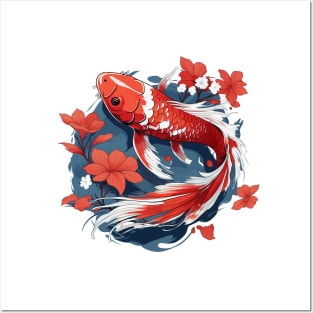 Koi Fish In A Pond Posters and Art